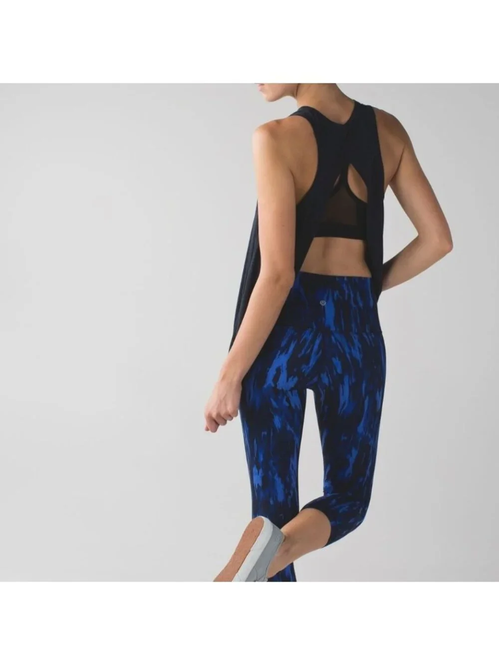 Lululemon Wunder Under Crop (Hi-Rise)Painted Animal Sprinkler Black